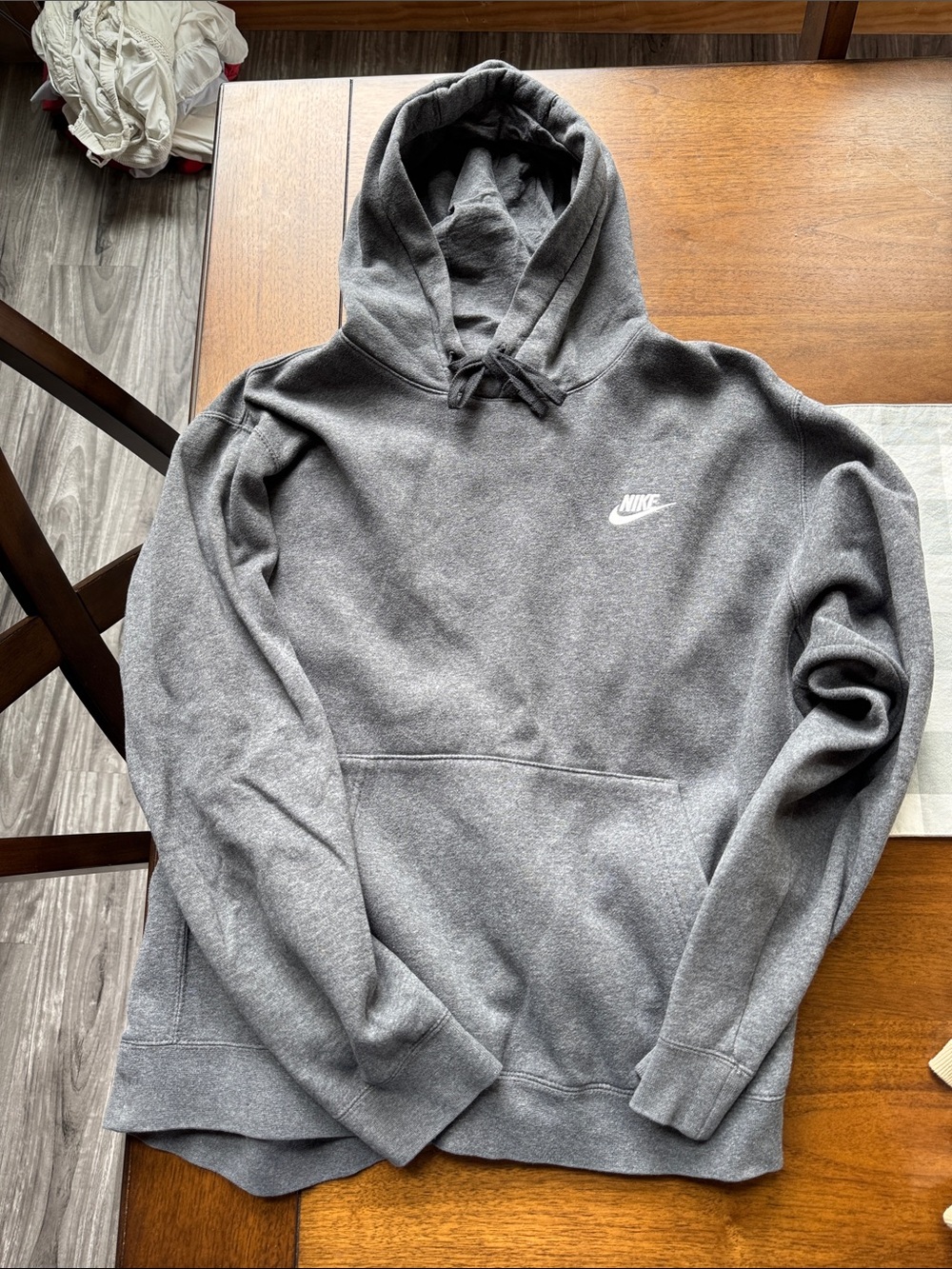 Nike Heather Gray Pullover Hoodie with Chest Logo